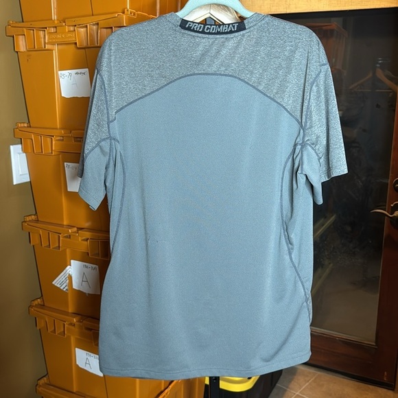 NIKE PRO Combat DRI-FIT Mens Compression Short Sleeve Shirt Size XL Gray - Picture 8 of 10